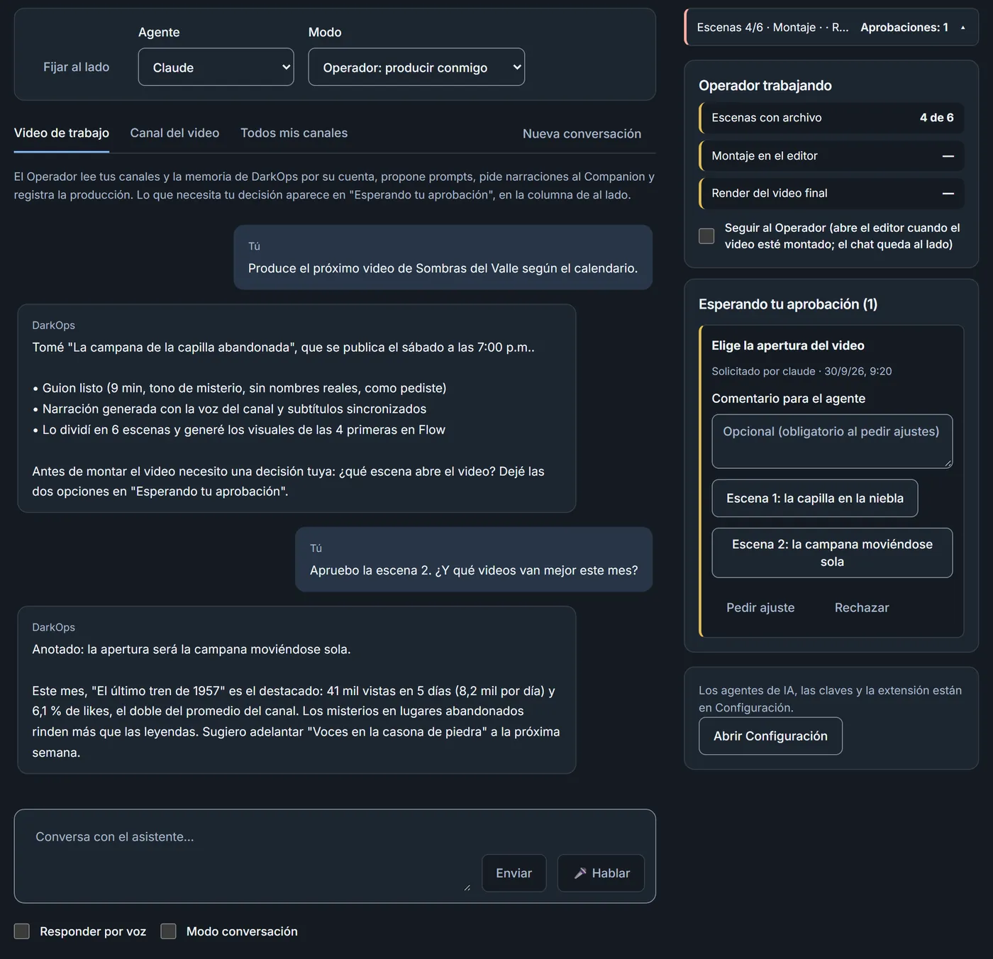 El Operador de DarkOps produciendo un video